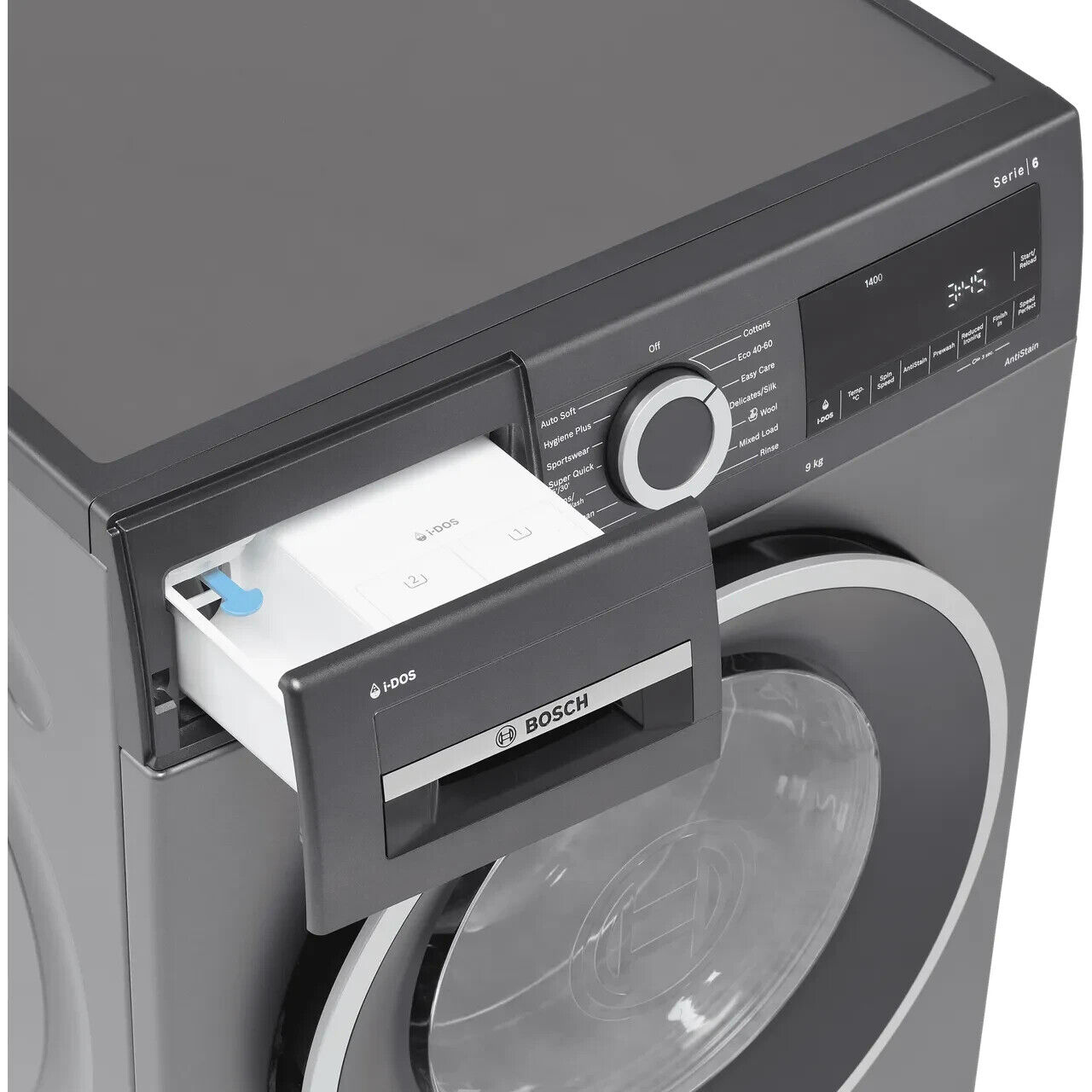 Bosch Series 6 i-Dos™ WGG244ARGB 9kg Washing Machine with 1400 rpm – Graphite –